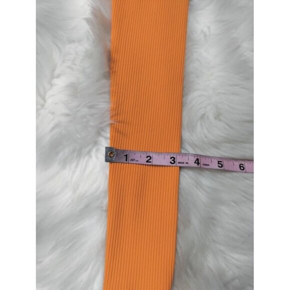 Year Of Our Cross V Waistline Ribbed Veronica Pull On Leggings Orange Women's S - Picture 10 of 10